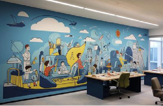 开远办公室墙绘的特点。